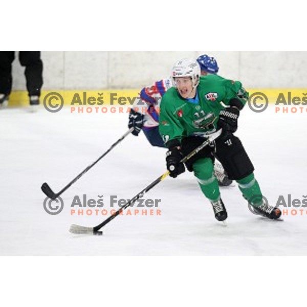Nik Grahut of SZ Olimpija in action during Alps League ice-hockey match between SZ Olimpija and Fassa in Tivoli Hall, Ljubljana, Slovenia on January 9, 2018