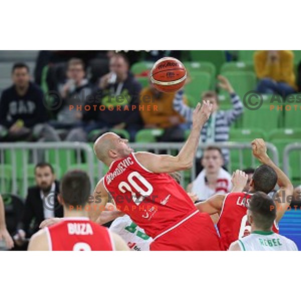 Dusan Djordjevic of Filou Oostende in action during FIBA Champions League basketball match between Petrol Olimpija and Filou Oostende in Stozice Hall, Ljubljana on January 16, 2019