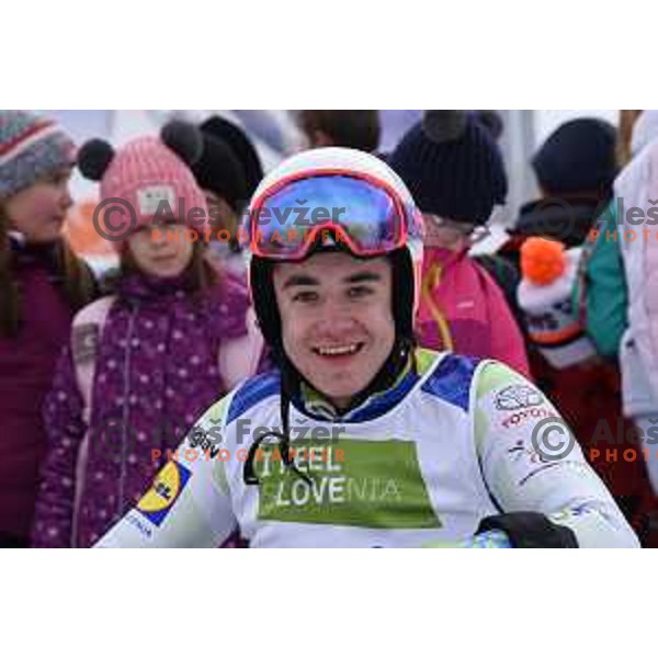 Jernej Slivnik racing at IPC Alpine Giant Slalom, Para World Championships, Kranjska gora, Slovenia on January 21, 2019