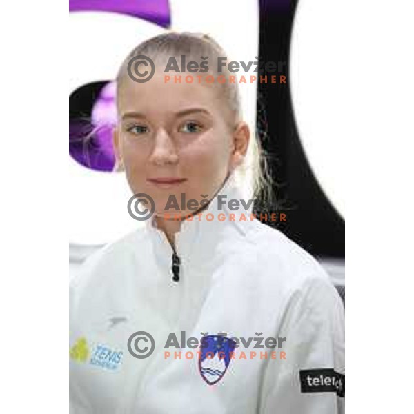 Nika Radisic, member of Slovenia FED Cup tennis team during press conference in Ljubljana on January 31, 2019