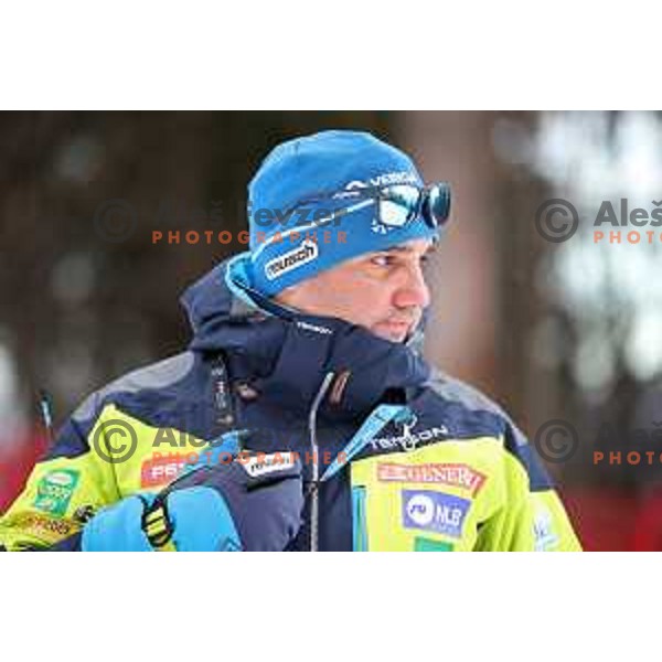 Grega Kostomaj at Course inspection before AUDI FIS World Cup Giant Slalom for 55. Golden Fox Zlata Lisica in Maribor, Slovenia on February 1, 2019