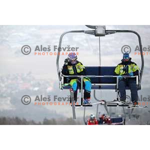 Ilka Stuhec (SLO) at Course inspection before AUDI FIS World Cup Giant Slalom for 55. Golden Fox Zlata Lisica in Maribor, Slovenia on February 1, 2019