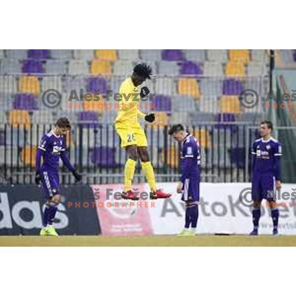 Shamar Nicholson scores goal during friendly football match between Maribor and Domzale in Maribor on February 1, 2019