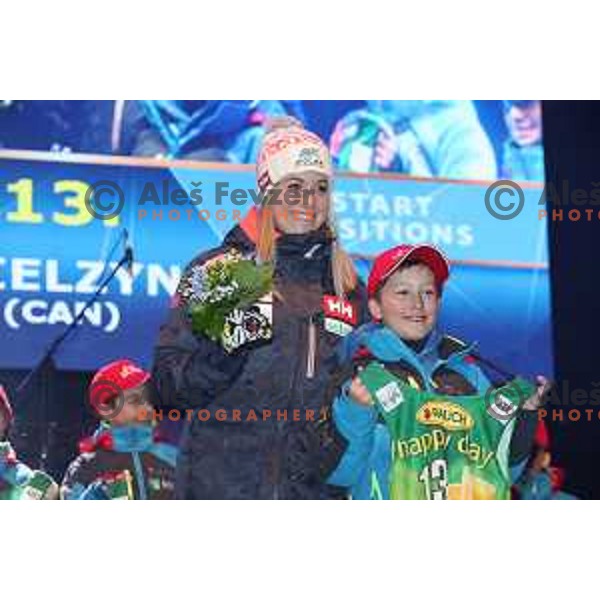 Erin Mielzynski (CAN) at Official draw of starting numbers for AUDI FIS World Cup Slalom for 55. Golden Fox Zlata Lisica in Maribor, Slovenia on February 2, 2019