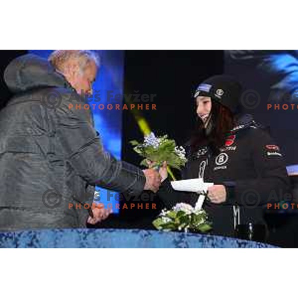 Christina Geiger (GER) at Official draw of starting numbers for AUDI FIS World Cup Slalom for 55. Golden Fox Zlata Lisica in Maribor, Slovenia on February 2, 2019