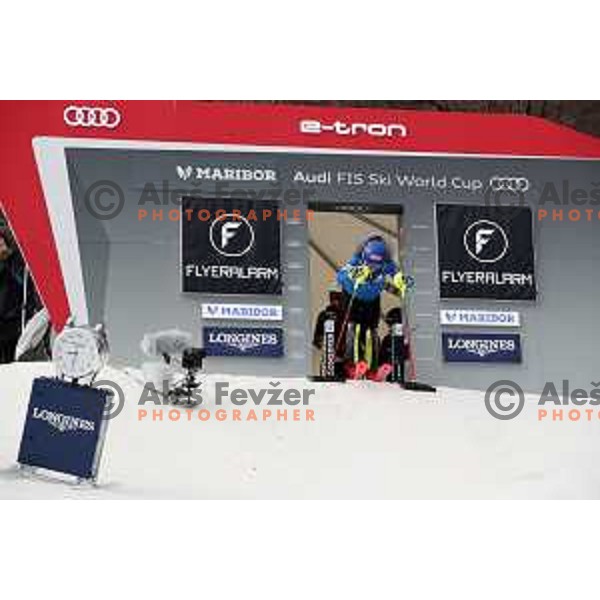 Mikaela Shiffrin at Course inspection before AUDI FIS World Cup Slalom for 55. Golden Fox Zlata Lisica in Maribor, Slovenia on February 2, 2019