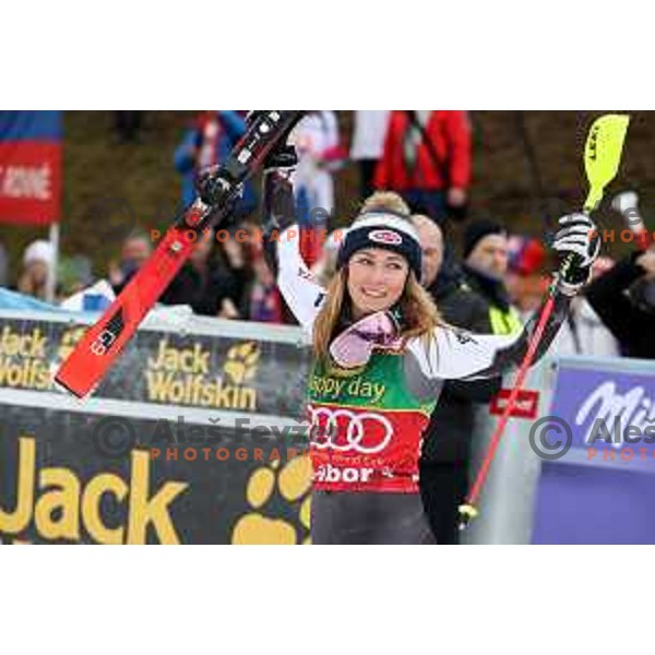  Mikaela Shiffrin (USA) winner of AUDI FIS World Cup Slalom for 55. Golden Fox Zlata Lisica in Maribor, Slovenia on February 2, 2019