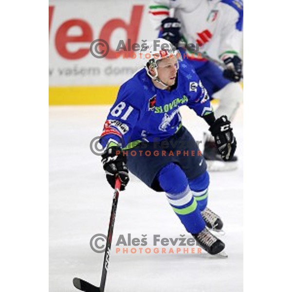 action during EIHC ice-hockey match between Slovenia and Italy in Bled Ice Hall, Slovenia on February 8, 2019