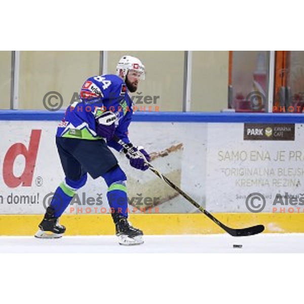 Andrej Hebar during EIHC ice-hockey match between Slovenia and Italy in Bled Ice Hall, Slovenia on February 8, 2019
