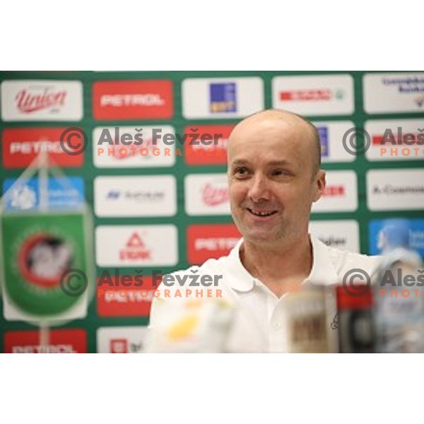 Jure Zdovc, new head coach of Petrol Olimpija during press conference in Stozice, Ljubljana on February 21, 2019