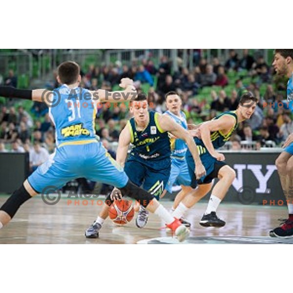 Matic Rebec in action during FIBA Basketball World Cup 2019 European qualifiers basketball match between Slovenia and Ukraine, Stozice Arena, Ljubljana, Slovenia on February 26, 2019