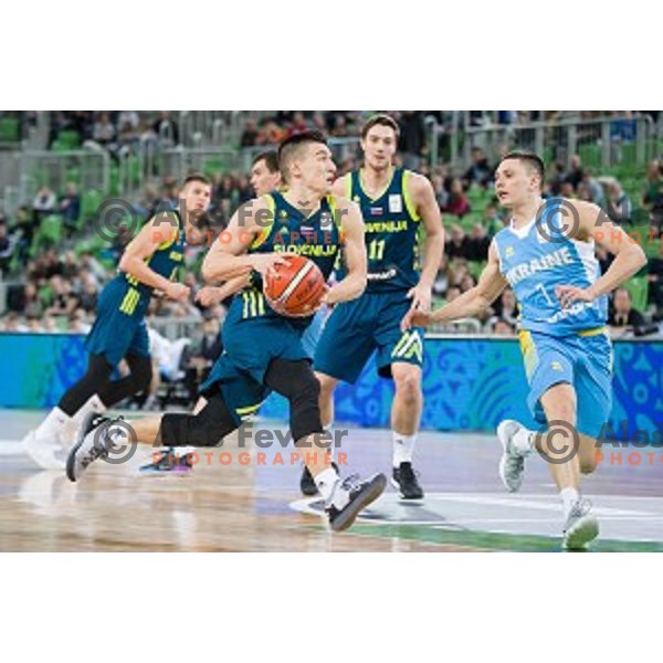Matic Rebec in action during FIBA Basketball World Cup 2019 European qualifiers basketball match between Slovenia and Ukraine, Stozice Arena, Ljubljana, Slovenia on February 26, 2019