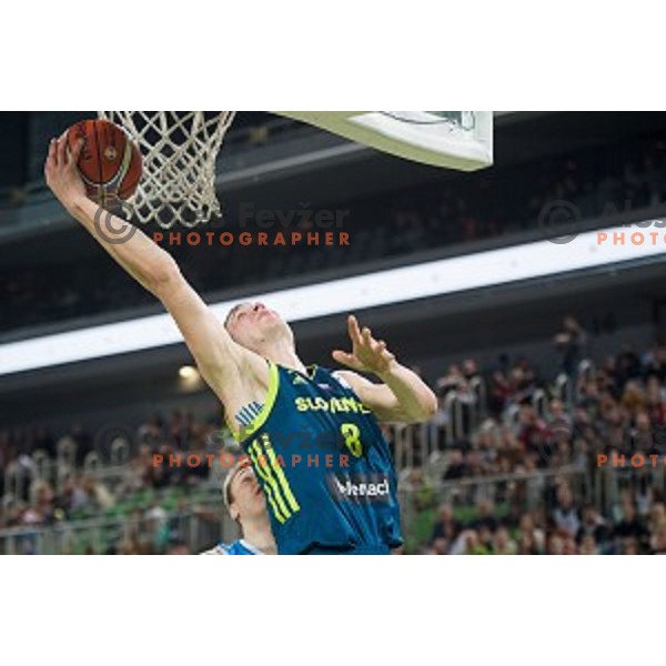Edo Muric in action during FIBA Basketball World Cup 2019 European qualifiers basketball match between Slovenia and Ukraine, Stozice Arena, Ljubljana, Slovenia on February 26, 2019