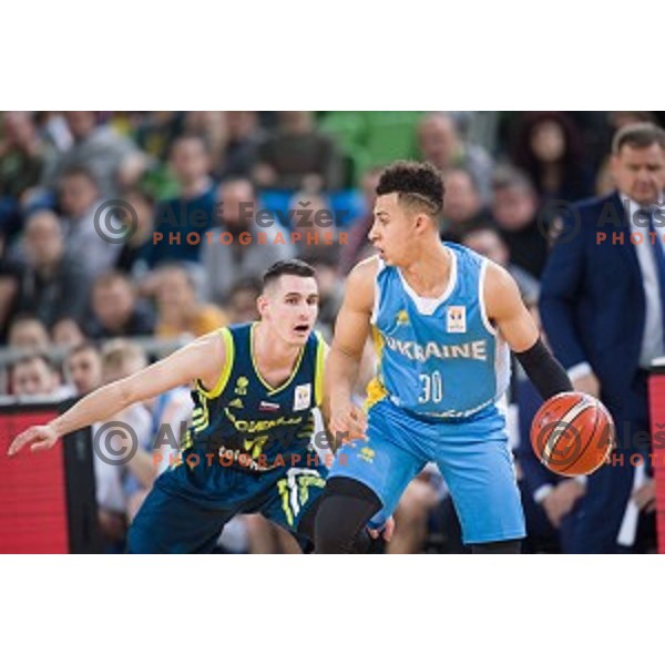 Issuf Sanon in action during FIBA Basketball World Cup 2019 European qualifiers basketball match between Slovenia and Ukraine, Stozice Arena, Ljubljana, Slovenia on February 26, 2019