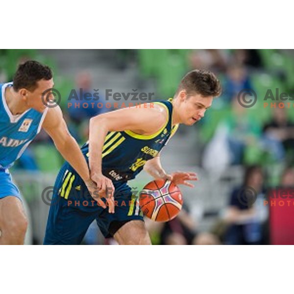 Miha Skedelj in action during FIBA Basketball World Cup 2019 European qualifiers basketball match between Slovenia and Ukraine, Stozice Arena, Ljubljana, Slovenia on February 26, 2019