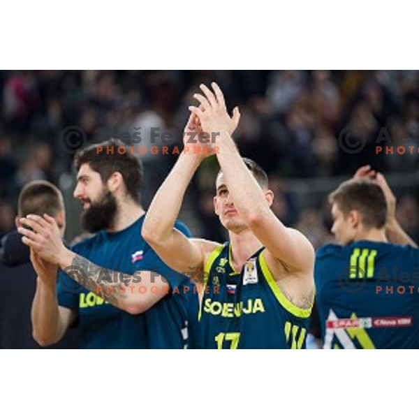 Jan Span in action during FIBA Basketball World Cup 2019 European qualifiers basketball match between Slovenia and Ukraine, Stozice Arena, Ljubljana, Slovenia on February 26, 2019