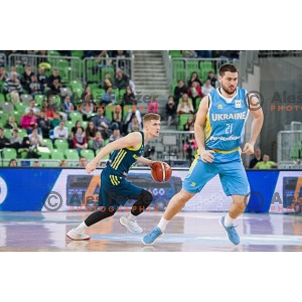 Luka Rupnik in action during FIBA Basketball World Cup 2019 European qualifiers basketball match between Slovenia and Ukraine, Stozice Arena, Ljubljana, Slovenia on February 26, 2019