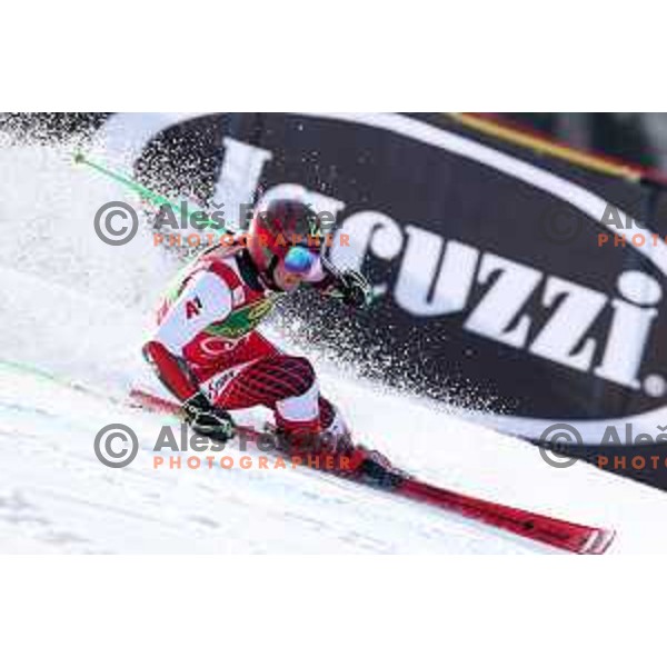 Marcel Hirscher skiing in the first run of FIS Audi World Cup Giant Slalom for 58. Vitranc Cup in Kranjska Gora, Slovenia on March 9, 2019