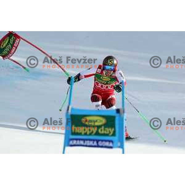 Marcel Hirscher skiing in the second run of FIS Audi World Cup Giant Slalom for 58. Vitranc Cup in Kranjska Gora, Slovenia on March 9, 2019