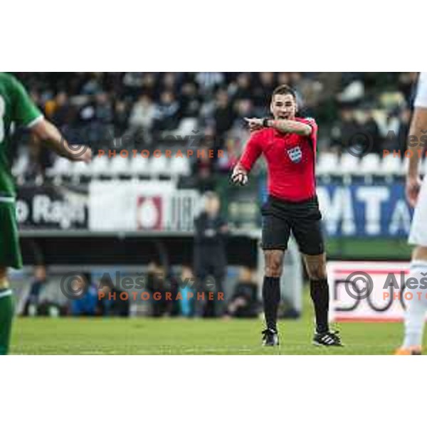 Referee Rade Obrenovic in action during soccer match between Mura and Krsko, Round 23 of PLTS 2018/19, played in Fazanerija, Murska Sobota, Slovenia on March 16, 2019