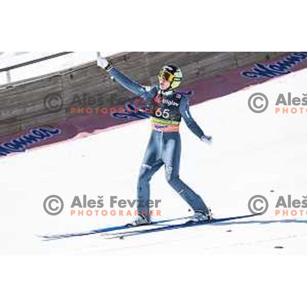 Timi Zajc at Qualification for Ski flying individual at World Cup Ski Jumping Final in Planica, Slovenia on March 21, 2019