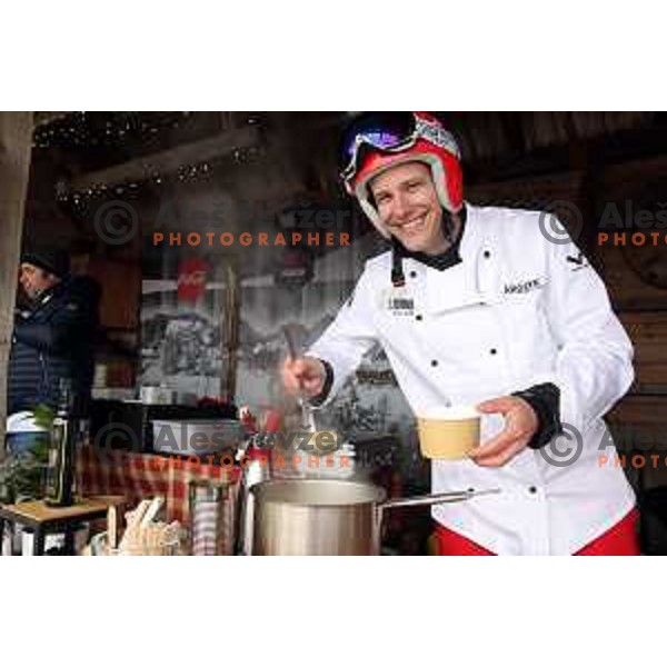 Tomaz Bevcic, chef from Rizibizi restaurant at Audi Gourmet Cup at Krvavec Ski resort, Slovenia on March 19, 2019