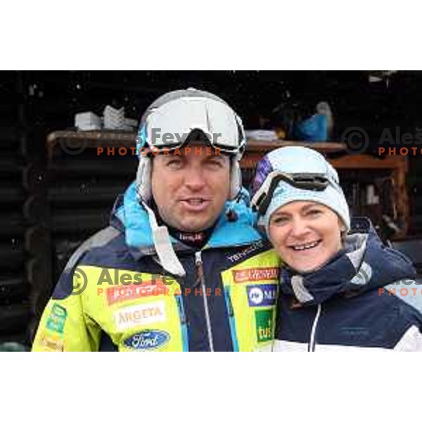 Mitja Kunc and Alenka Dovzan at Audi Gourmet Cup at Krvavec Ski resort, Slovenia on March 19, 2019