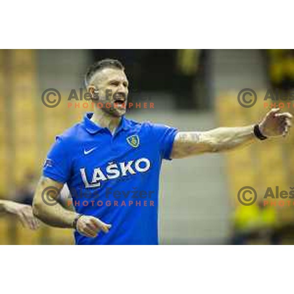 Tomaz Ocvirk, head coach of Celje Pivovarna Lasko during handball match between Celje Pivovarna Lasko and Maribor Branik, 1.NLB Leasing League 2018/19, played in Zlatorog Arena, Celje, Slovenia on March 29, 2019