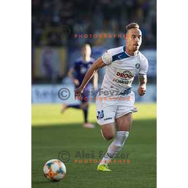 Tadej Vidmajer in action during soccer match between Maribor and Celje, Round 24 of PLTS 2018/19, played in Ljudki vrt, Maribor, Slovenia on March 30, 2019