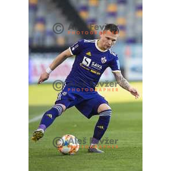 Martin Milec in action during soccer match between Maribor and Celje, Round 24 of PLTS 2018/19, played in Ljudki vrt, Maribor, Slovenia on March 30, 2019