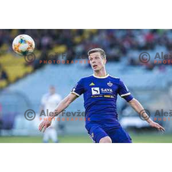Aleks Pihler in action during soccer match between Maribor and Celje, Round 24 of PLTS 2018/19, played in Ljudki vrt, Maribor, Slovenia on March 30, 2019