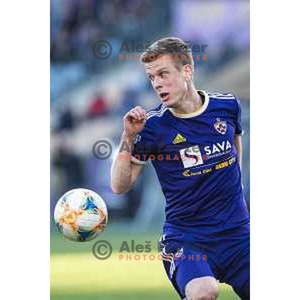 Aleks Pihler in action during soccer match between Maribor and Celje, Round 24 of PLTS 2018/19, played in Ljudki vrt, Maribor, Slovenia on March 30, 2019