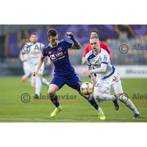 Luka Zahovic in action during soccer match between Maribor and Celje, Round 24 of PLTS 2018/19, played in Ljudki vrt, Maribor, Slovenia on March 30, 2019