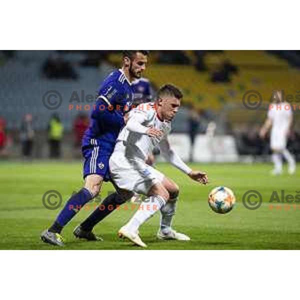 Amadej Marosa in action during soccer match between Maribor and Mura, Semi-final round of Slovenia cup 2018/19, played in Ljudski vrt, Maribor, Slovenia on April 3, 2019