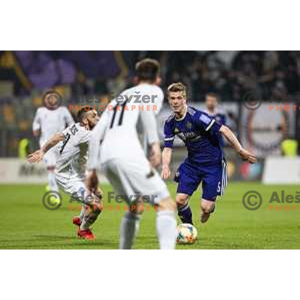 Aleks Pihler in action during soccer match between Maribor and Mura, Semi-final round of Slovenia cup 2018/19, played in Ljudski vrt, Maribor, Slovenia on April 3, 2019