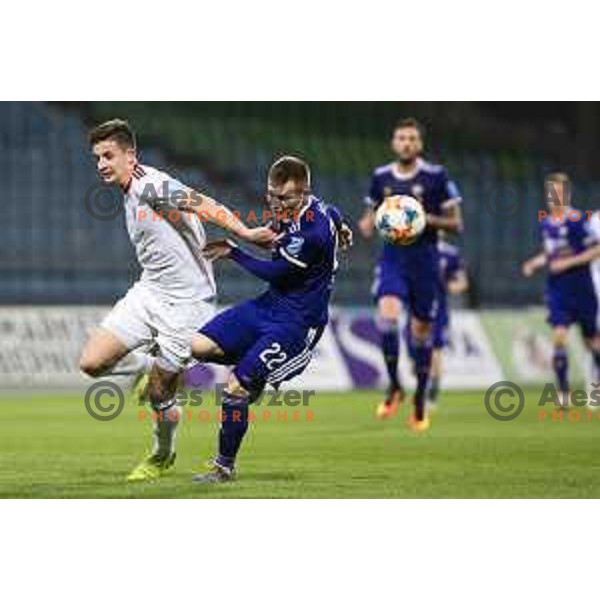 Martin Milec in action during soccer match between Maribor and Mura, Semi-final round of Slovenia cup 2018/19, played in Ljudski vrt, Maribor, Slovenia on April 3, 2019