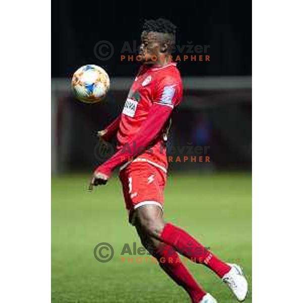 Stanley Amuzie in action during soccer match between Aluminij and Olimpija, Semi-final round of Slovenia cup 2018/19, played in Sportni park Kidricevo, Slovenia on April 4, 2019
