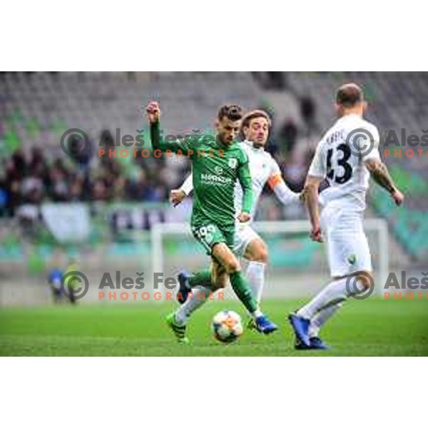 Asmir Suljic in action during Prva liga Telekom Slovenije 2018-2019 football match between Olimpija and Rudar in SRC Stozice, Ljubljana on April 7, 2019