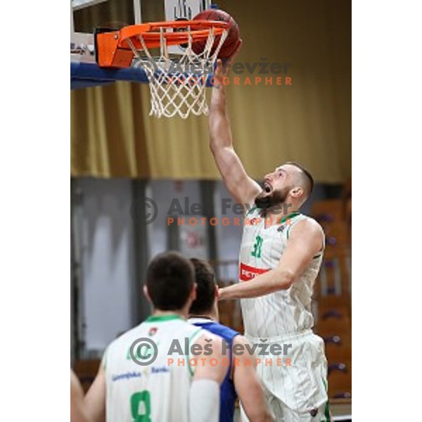 Bojan Radulovic in action during Nova KBM League basketball match between Petrol Olimpija and Sixt Primorska in Tivoli Hall, Ljubljana on April 11, 2019