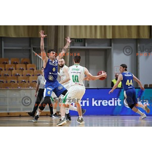 Marjan Cakarun in action during Nova KBM League basketball match between Petrol Olimpija and Sixt Primorska in Tivoli Hall, Ljubljana on April 11, 2019
