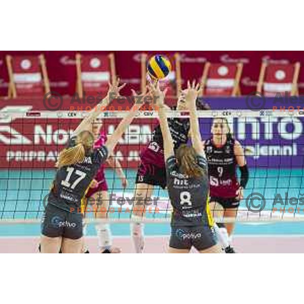 Ela Pintar in action during women volleyball match between Nova KBM Branik and GEN-i Volley, Round 2 of National League finals 2018/19, played in Lukna, Maribor, Slovenia on April 16, 2019