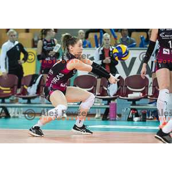 Lorena Fijok Lorber in action during women volleyball match between Nova KBM Branik and GEN-i Volley, Round 2 of National League finals 2018/19, played in Lukna, Maribor, Slovenia on April 16, 2019