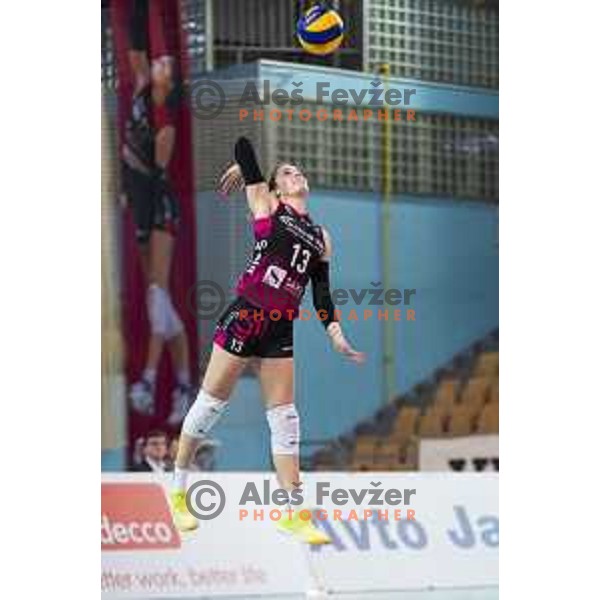 Anita Sobocan in action during women volleyball match between Nova KBM Branik and GEN-i Volley, Round 2 of National League finals 2018/19, played in Lukna, Maribor, Slovenia on April 16, 2019