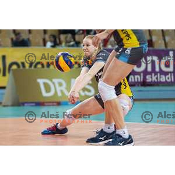 Lana Scuka in action during women volleyball match between Nova KBM Branik and GEN-i Volley, Round 2 of National League finals 2018/19, played in Lukna, Maribor, Slovenia on April 16, 2019