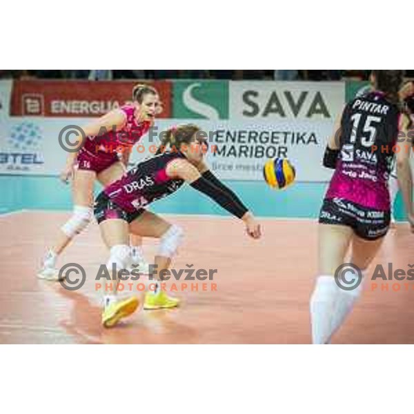 Anita Sobocan in action during women volleyball match between Nova KBM Branik and GEN-i Volley, Round 2 of National League finals 2018/19, played in Lukna, Maribor, Slovenia on April 16, 2019