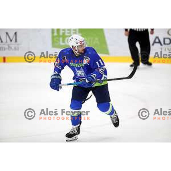 Anze Kopitar in action during friendly Ice-Hockey match between Slovenia and Italy in Bled Ice Hall, Slovenia on April 25, 2019