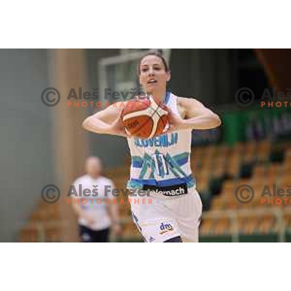 Eva Rupnik of Slovenia Women\'s basketball team during practice session in Tri Lilije Hall, Lasko on May 28, 2019