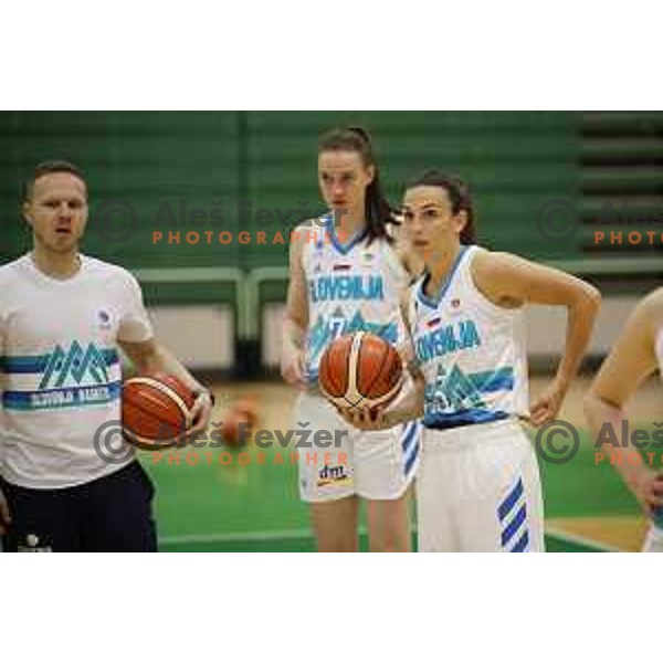 Teja Oblak during Slovenia Women\'s basketball team during practice session in Tri Lilije Hall, Lasko on May 28, 2019