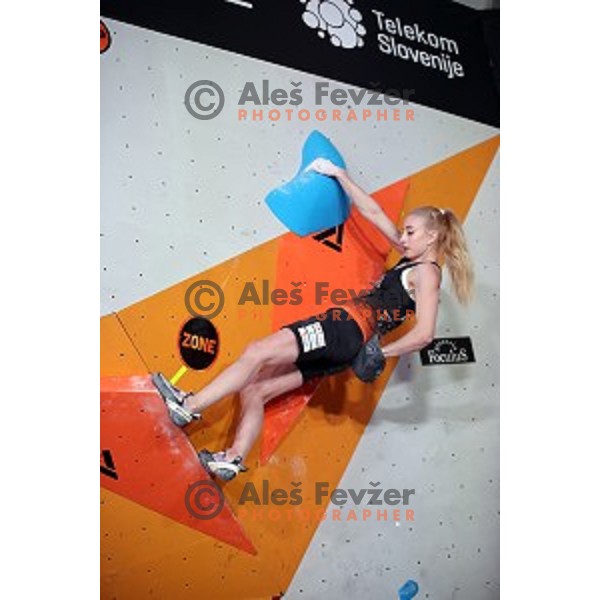 Urska Repusic in the Final of Triglav The Rock boulder climbing competition in Ljubljana on May 25, 2019