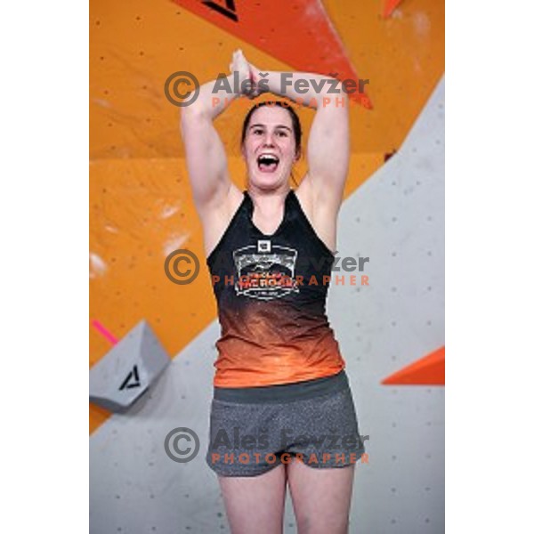 Kruder in the Final of Triglav The Rock boulder climbing competition in Ljubljana on May 25, 2019